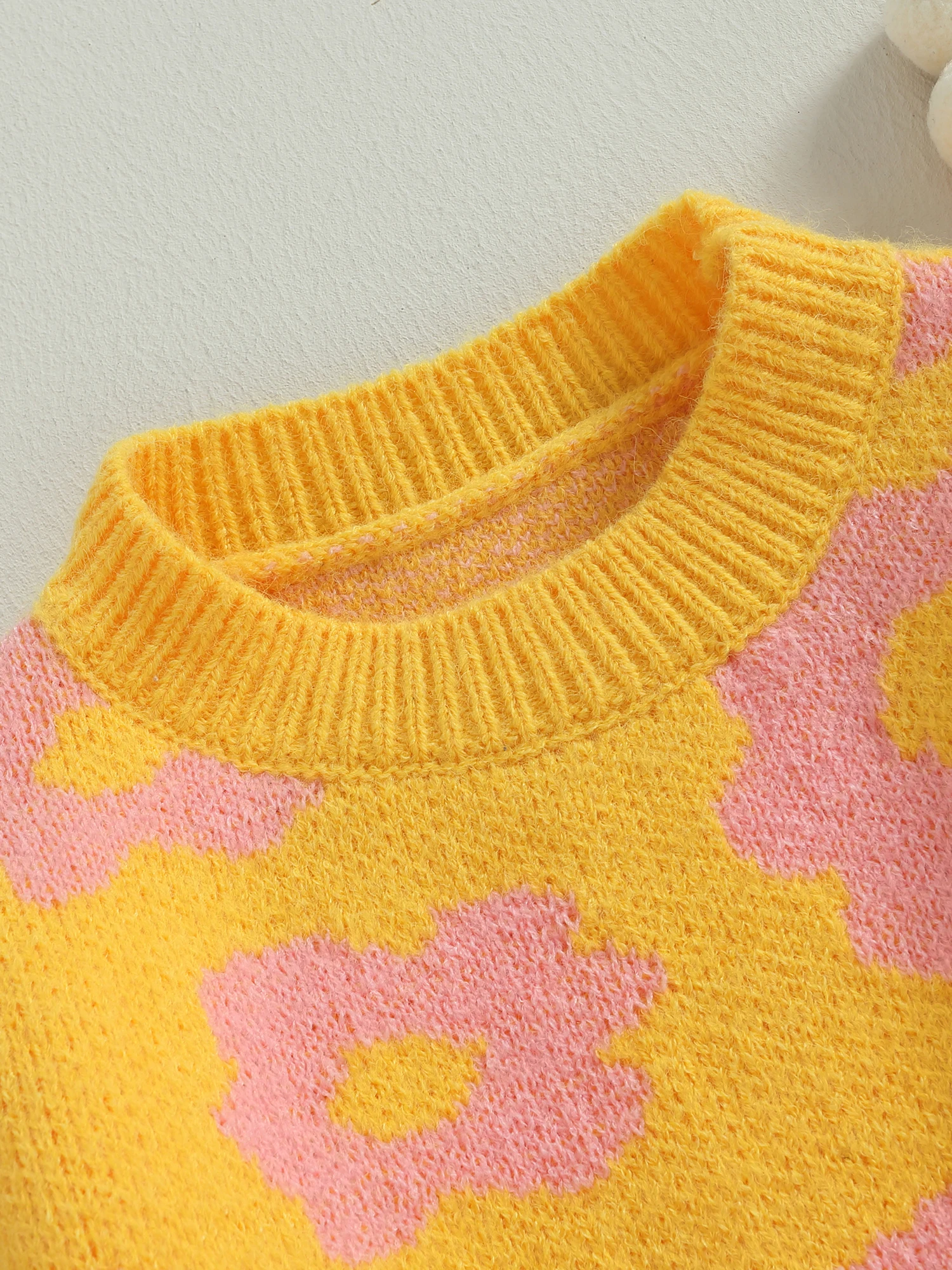 

Cute Infant Girl Floral Print Sweater O-neck Pullover Long Sleeve Top for Fall Winter Season