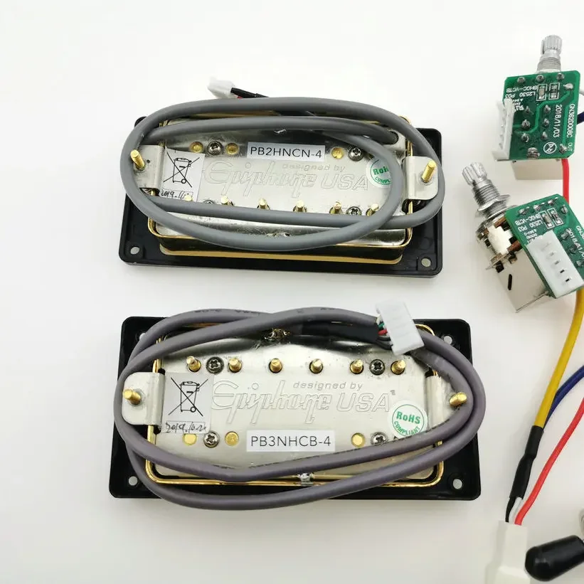 Humbucker Pickups с жгутом проводки Pro серебряная крышка 1 комплект LP Standard ProBucker N и B Alnico