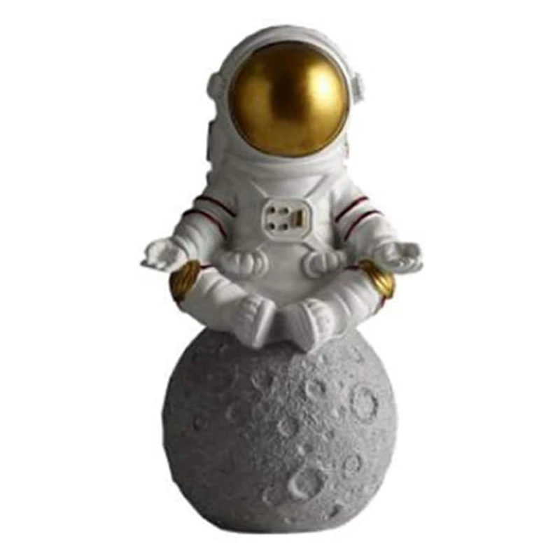 

Astronaut Planet Statues Sculpture Figurine Ornament Desktop Accessories Tabletop Decoration Coin Bank-Sit