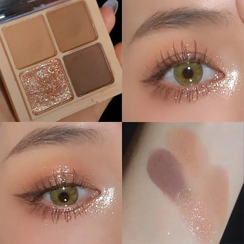 

Big Four-color Eye Shadow Multi-color Pearly Earth Eye Shadow Palette Korean Makeup for Women Full Kit Glitter Eyeshadow Pallate