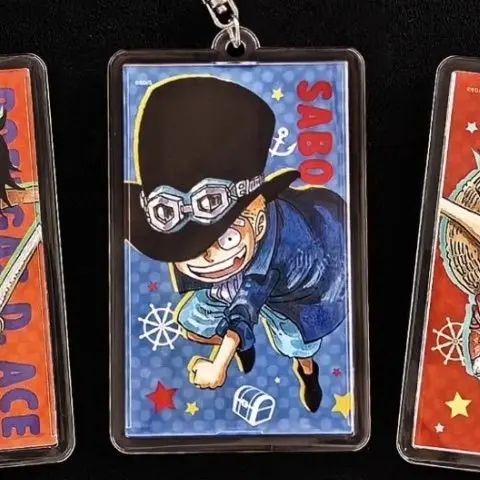 Фото Брелок One Piece: детская версия, аниме-стиль, Эйс, Сабо, Луффи, акриловый брелок, кавайный брелок-кольцо, подвеска для сумки, украшение, аксессуар, подарок №3