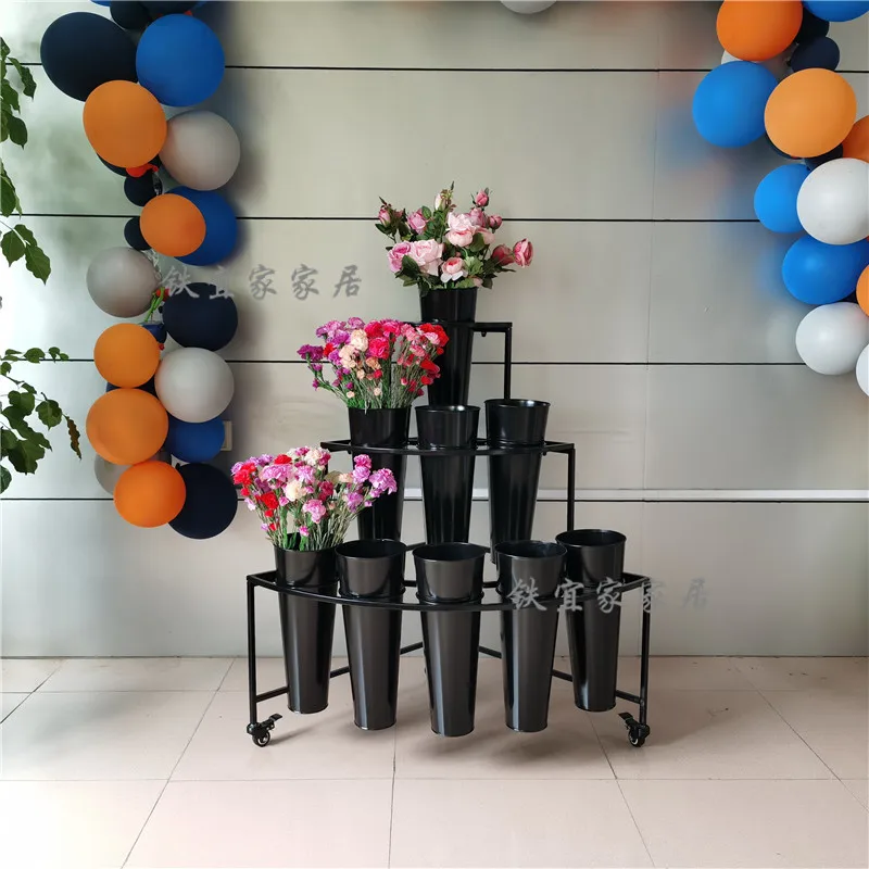 Стойка для выставки цветов Многоуровневая лестница качели с универсальным