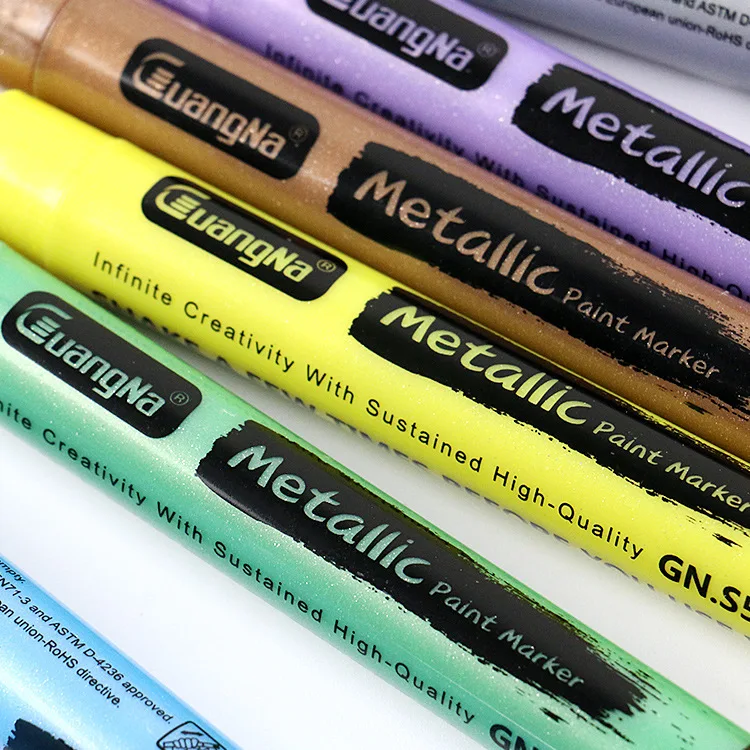 Guangna s535-12 color metal flash pen water-based marking art painting material graffiti hand account