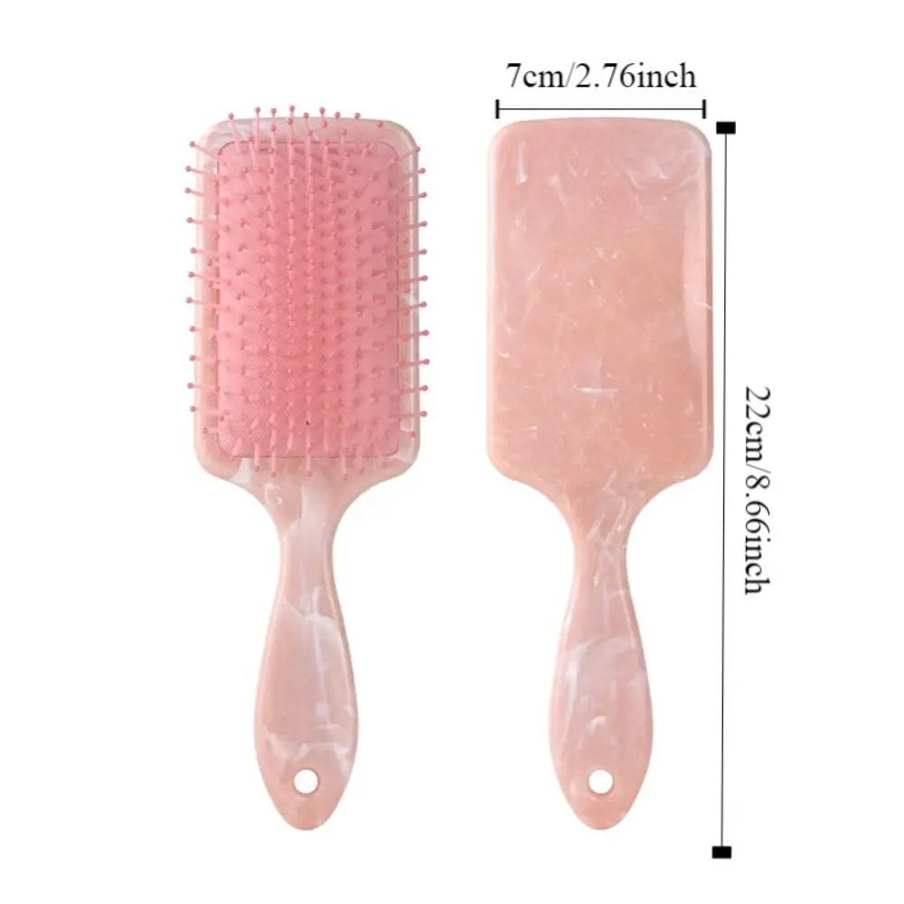 Антистатическая расческа на воздушной подушке с мраморным принтом квадратная