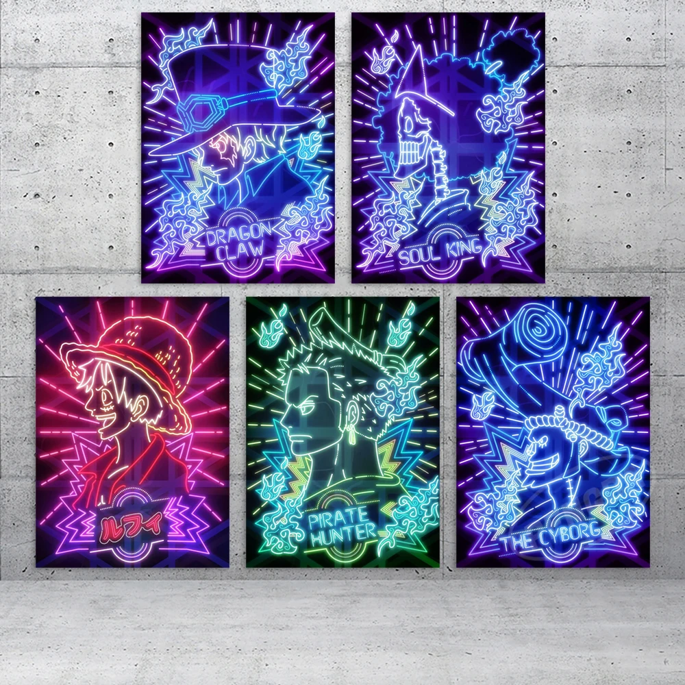

Canvas Anime Brook Painting One Piece Wall Art Monkey D Luffy HD Print Trafalgar Law Poster Home Decor Modular Pictures Bedroom