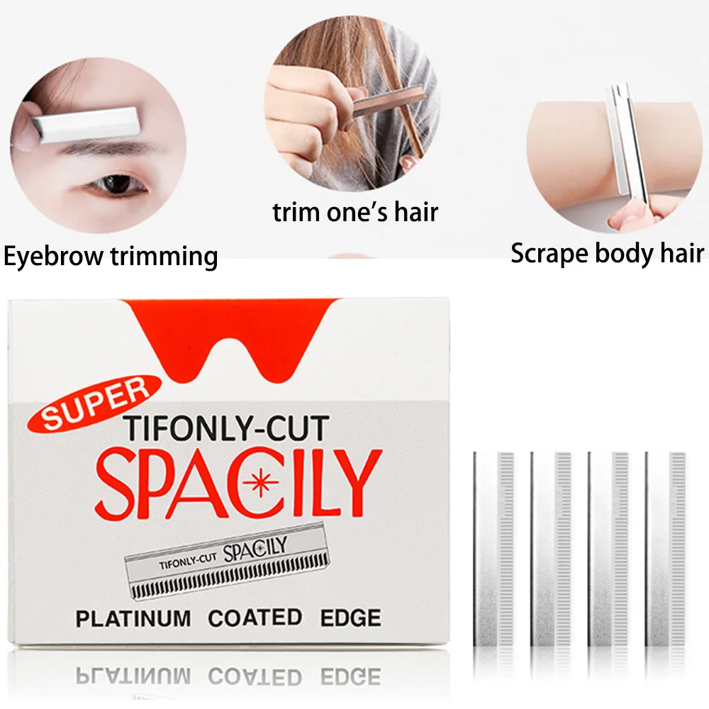 

10 Piece Eyebrow Trimming Blade Stainless Steel Single Side Corrugated Blade Beauty Tool Face Razor for Women Eye Brow Trimmer
