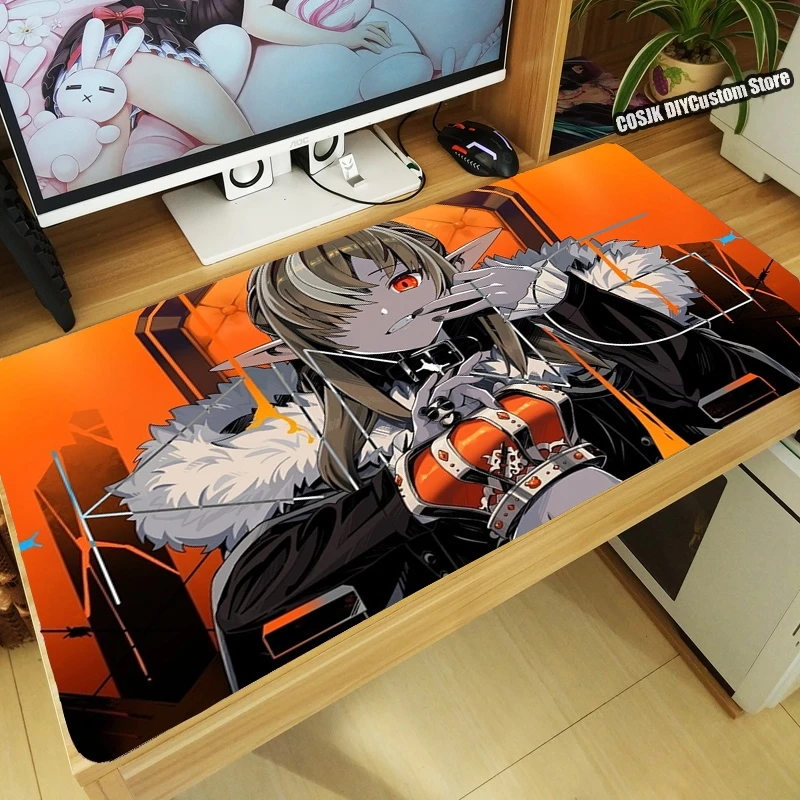 

Популярный коврик для мыши в стиле аниме Vtuber Hololive Shiranui, большой коврик для клавиатуры, нескользящий коврик для мыши, игровые аксессуары