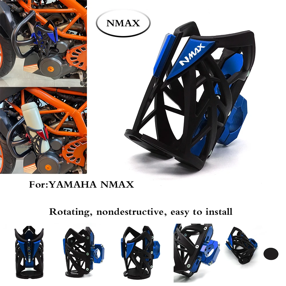 

CNC Water Bottle Cage For YAMAHA NMAX 155 150 125 Nmax155 Nmax125 Motorcycle Drink Thermos Cup Holder Sdand LOGO NMAX