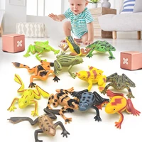 12 20pcsset simulation pvc frog figure animal model baby early education cognitive creative toys ornaments for boys kids