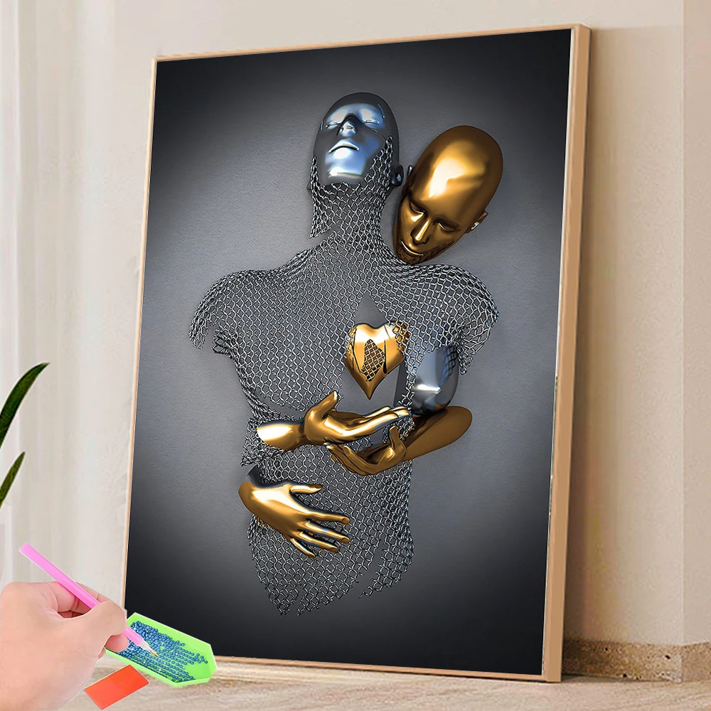 

5D DIY алмазная живопись, металлическая фигурка, статуя абстрактного искусства, мозаика, вышивка крестиком, набор для домашнего декора