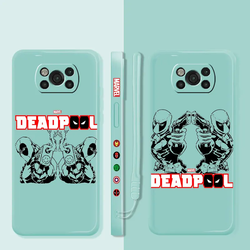 

Liquid Candy Case For Xiaomi POCO X3 X4 NFC M3 M4 Pro F3 GT for Mi 11 11T 10S 10T 10 9 SE 8 6 Cover Deadpool Shot