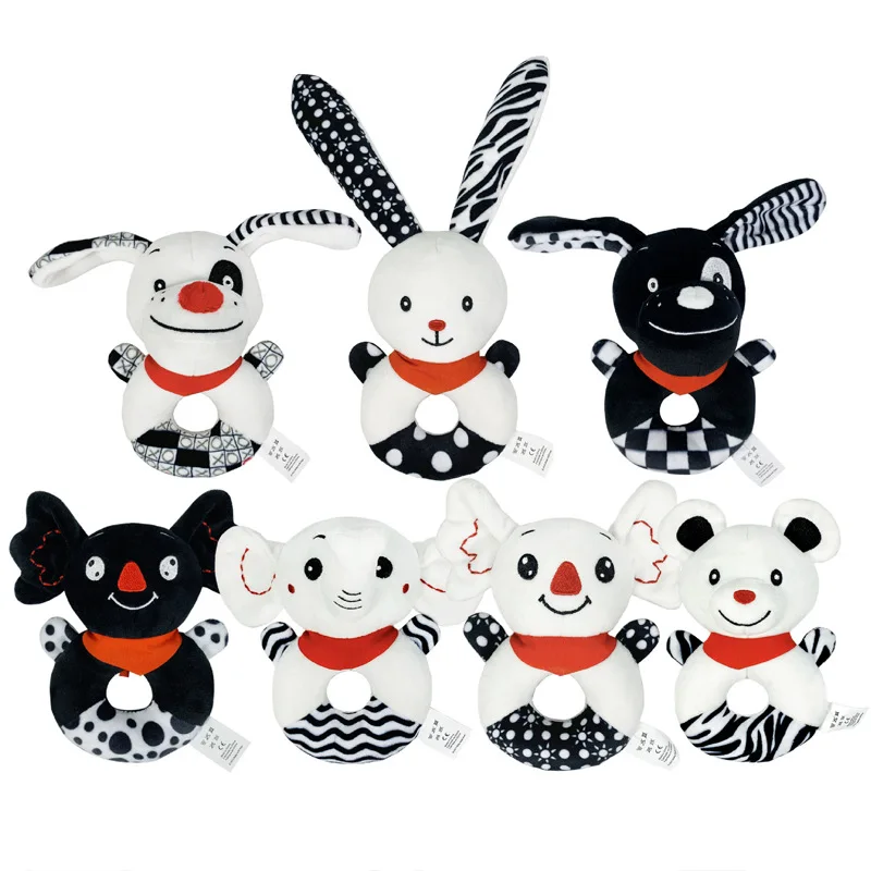 Rattles Toys 0-12Months Infant Rings Plush Rattle Hand Bell 