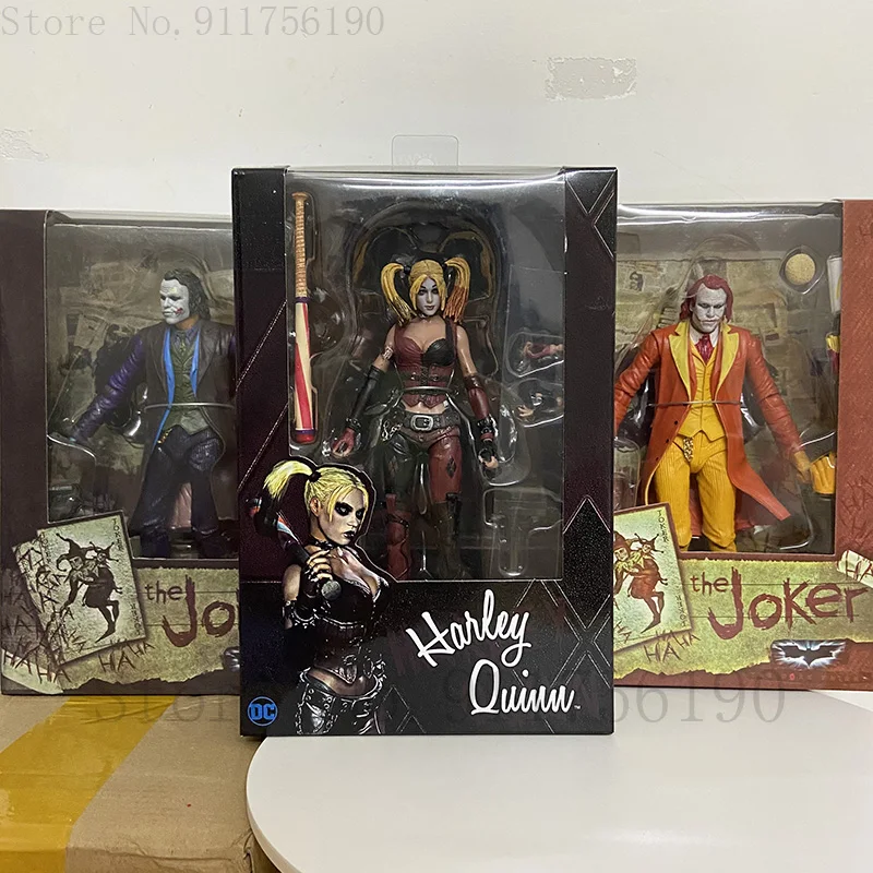 

Neca Harley Quinn Action Figure Toys Cartoon Alliance of injustice Joker Batman Figurine Collectable Model Doll Toys Gift 18cm