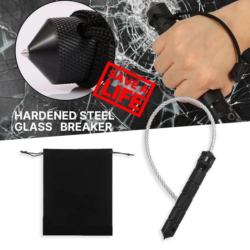 

Outdoor Tactical Whip Car Emergency Tool Hardened Steel Car Personal Safety Tool Self-defense Anti-wolf Tools for Women