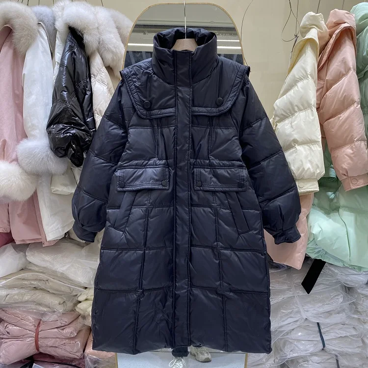 New Women Down Jacket Casual Style Autumn Winter Long Coats And Parkas Female Outwear