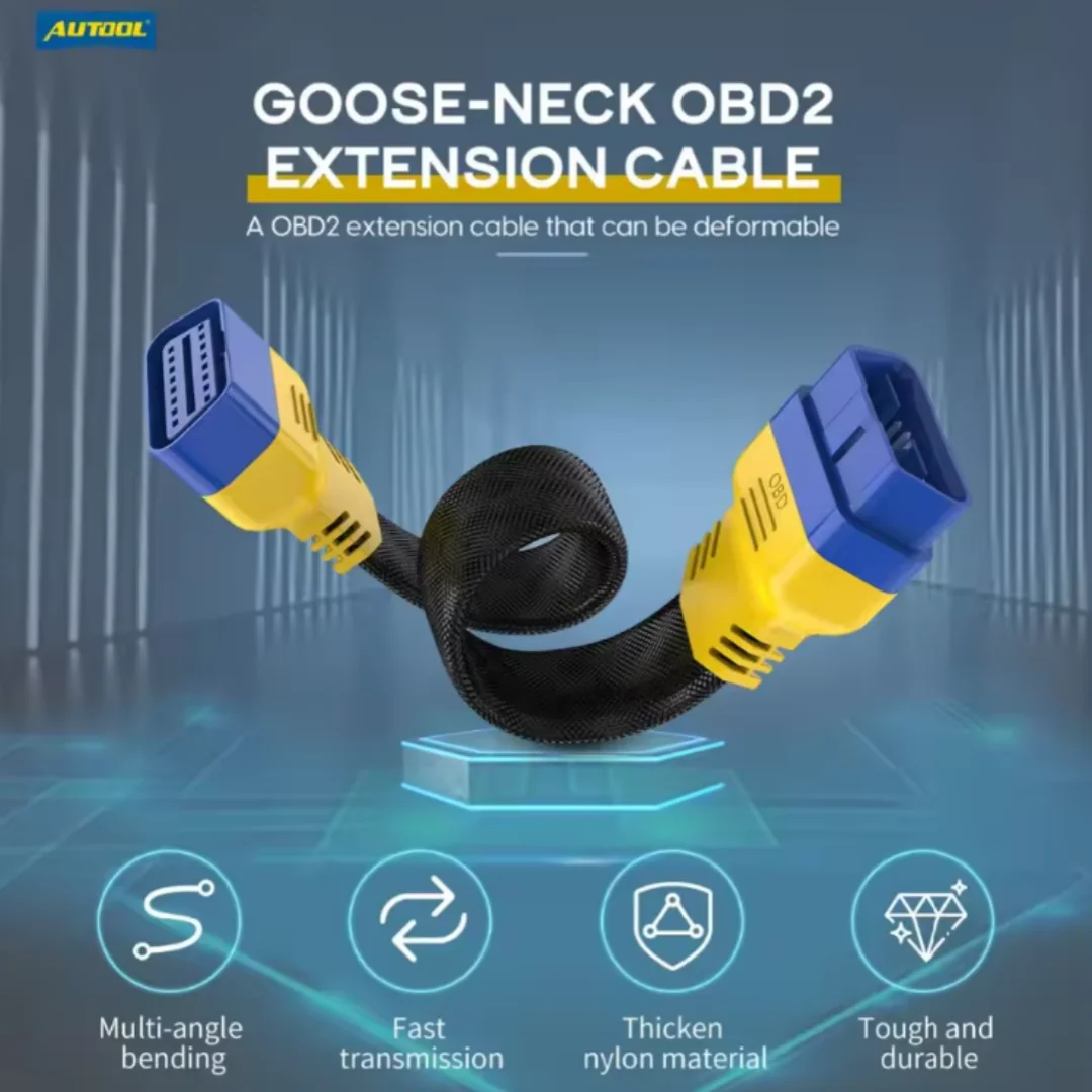 

AUTOOL автомобильный OBD2 II улучшенный гибкий удлинительный кабель «папа-мама» для запуска кабеля Easydiag/THINKDIAG/THINKDRIVER/ELM327 OBDII