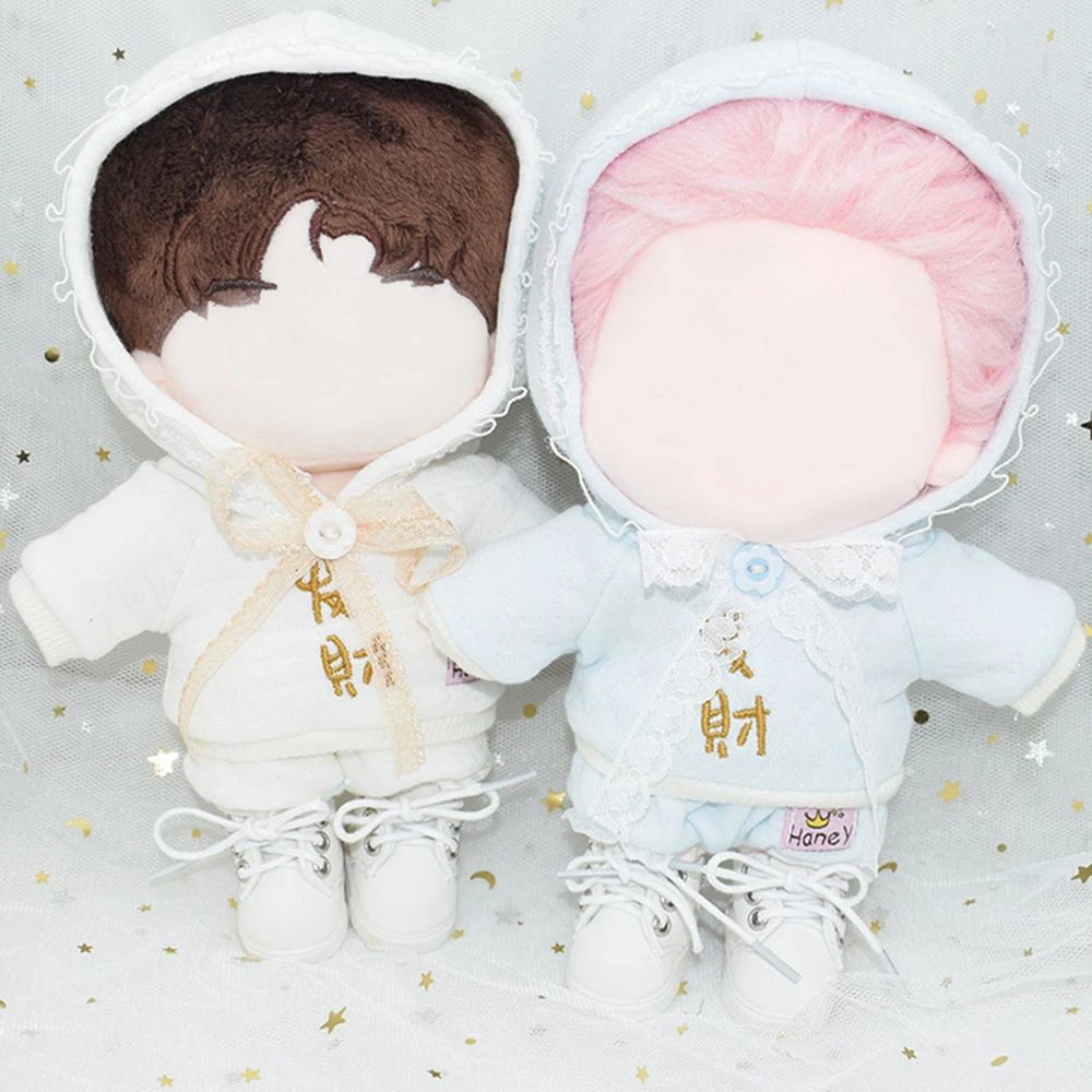 

1 Set 20cm Doll Clothes Hoodies Pants Mini Clothes For Cotton Stuffed Dolls Shoes Toys Accessories Doll Clothes Outfit Suit