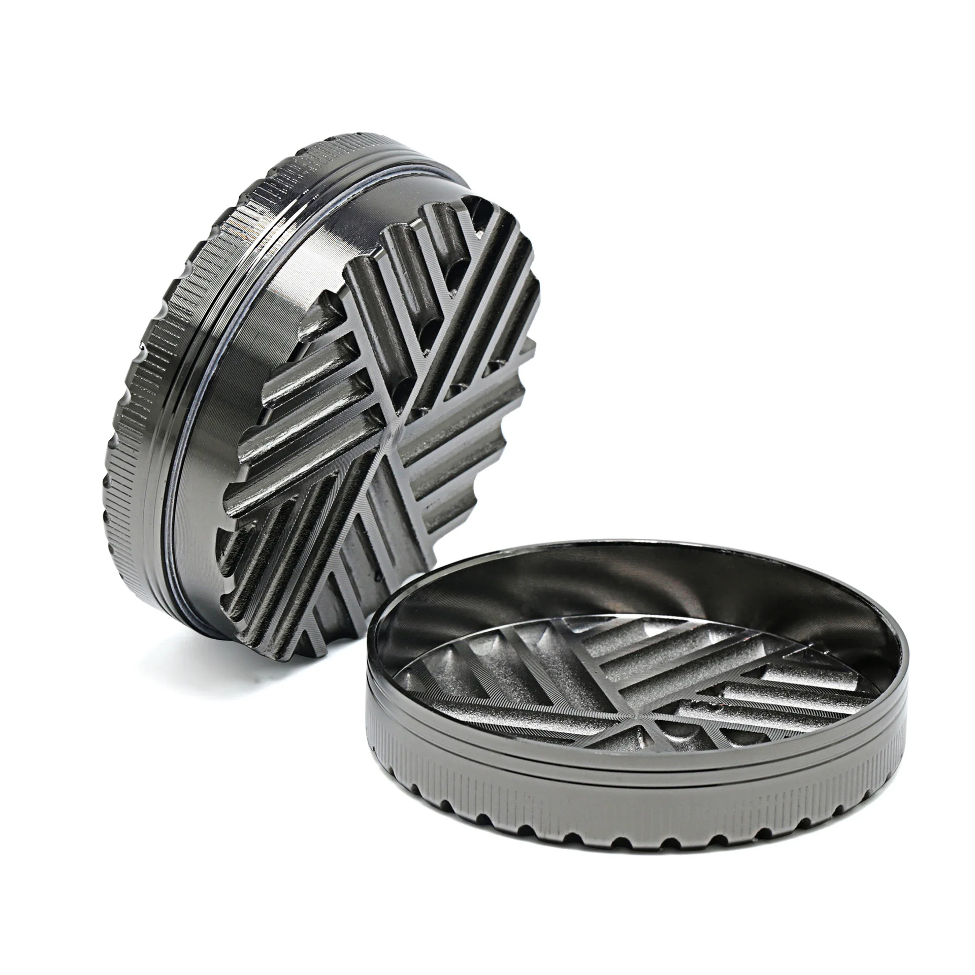 

63mm Toothless Zinc Alloy Herb Grinder Tobacco Smoke Spice Crusher Mill Shredder Push Type 3 Parts Rolling Accessories