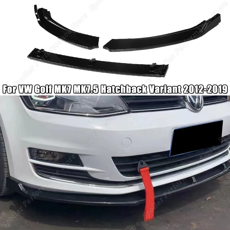 

3PCS Car Front Bumper Splitter Lip Spoiler Diffuser Guard Body Kit Tuning For VW Golf 7 7.5 MK7 MK7.5 2012-2019 Accessories