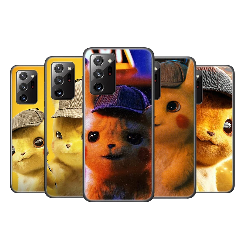 

Cute Cartoon Pikachu baby for Samsung Galaxy S21 Ultra Plus Note 20 10 9 8 S10 S9 S8 S7 S6 Edge Plus Black Phone Case