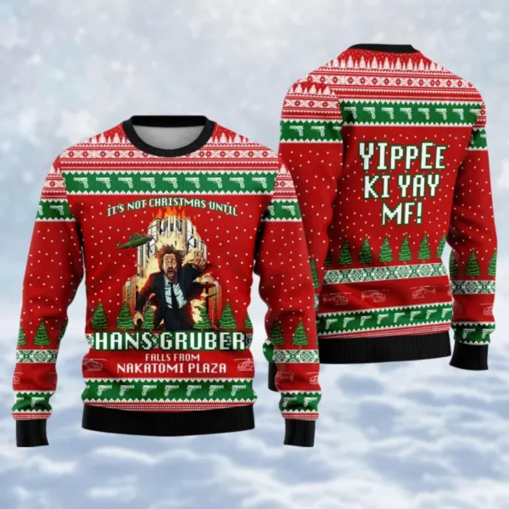 Nakatomi-Pull de Noël carré imprimé en 3D pour garfestival et filles It's Not Christmas Movie en-ly Plus Size