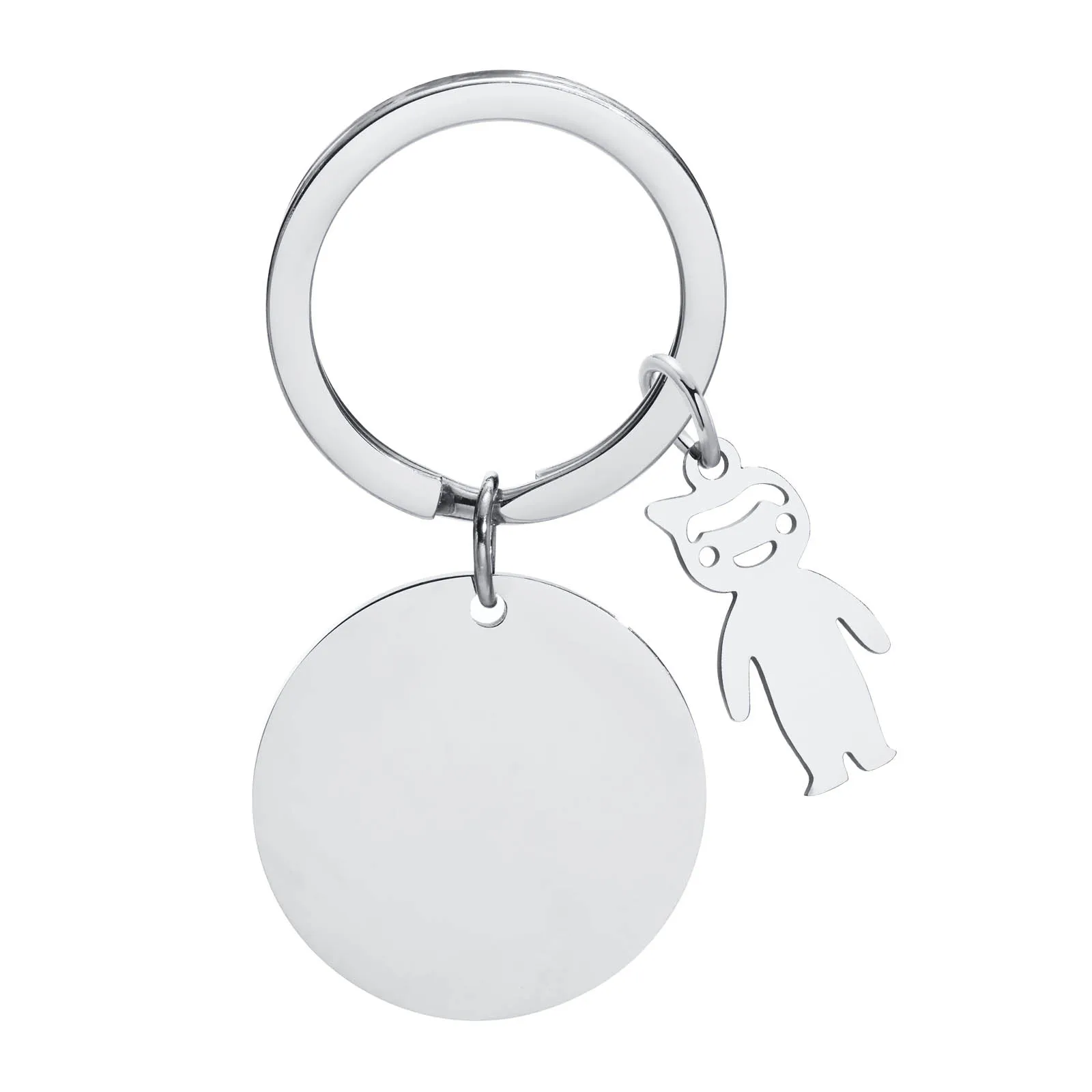 

Stainless Steel No Fade Key Chain Polished Smooth Fashion Couple Keychain Boys Girls Pendants chain Free Engraved Personalized