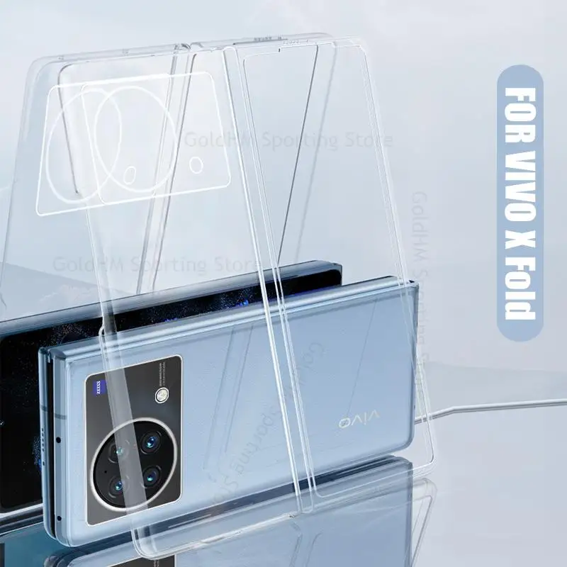 

For Vivo X Fold 5G HD Transparent Flip Phone Case For vivo X Fold 5G Hard PC Protective Cover For V2178A Clear Shockproof Cover