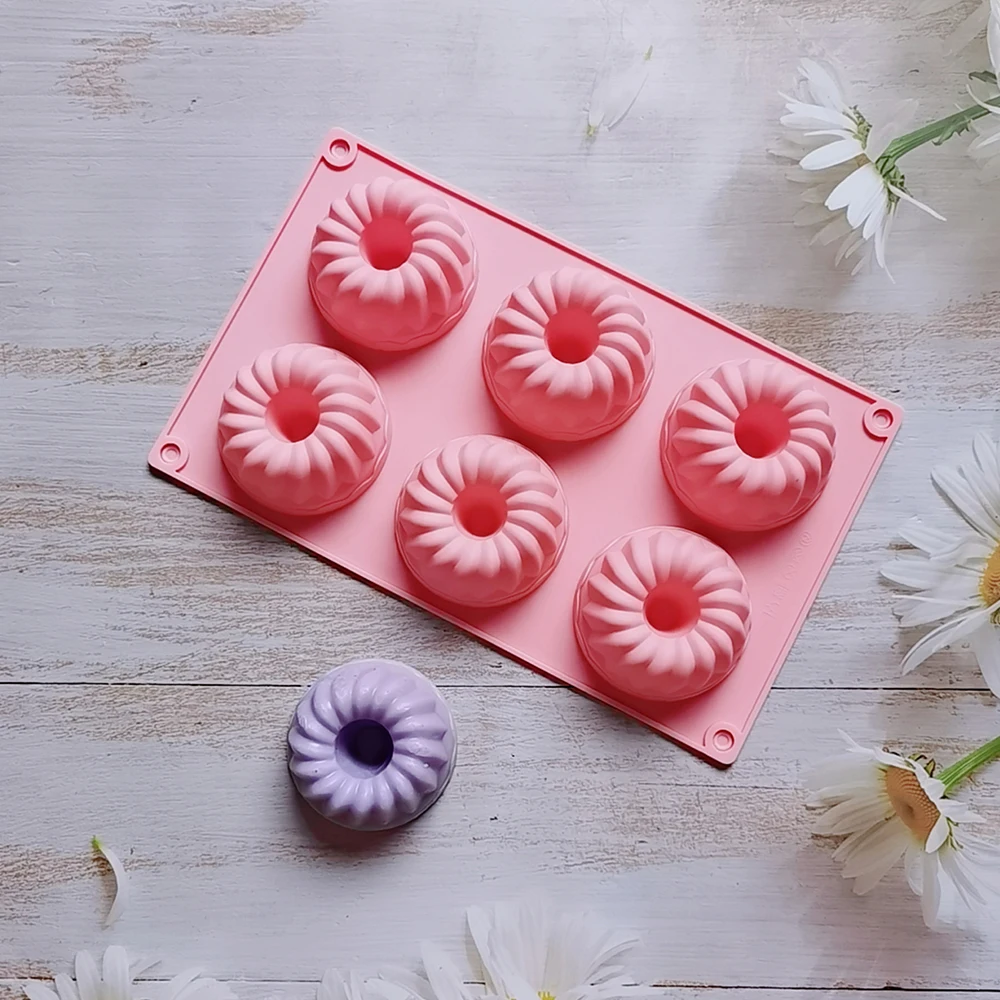 

Muffin 6 Holes Silicone Mold DIY Egg Tart Cake Mold Cupcake Cookies Fondant Baking Pan Pudding Steamed Cake Mold Round