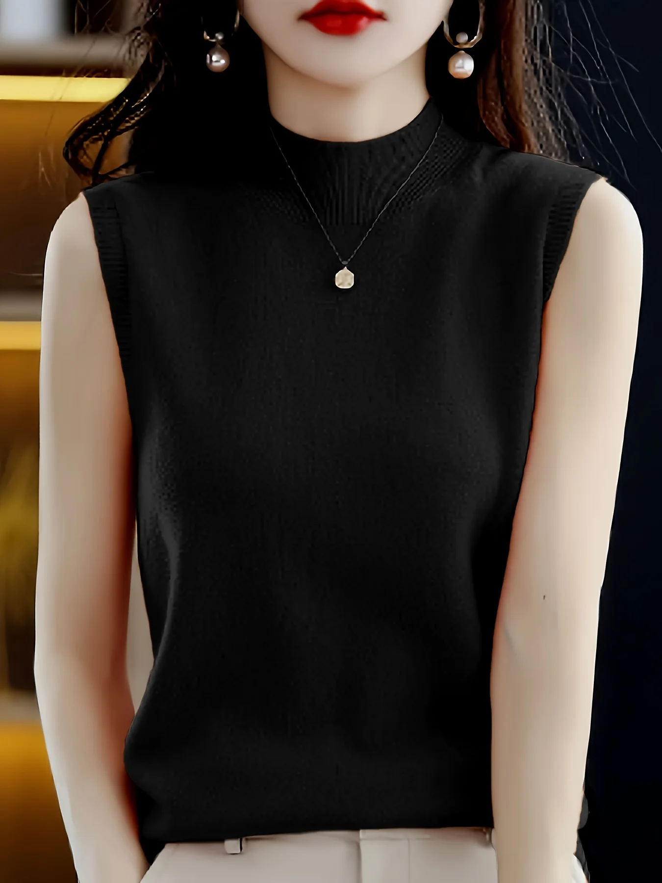 Miyouj осенне-зимний однотонный жилет с круглым вырезом вязаная куртка новый