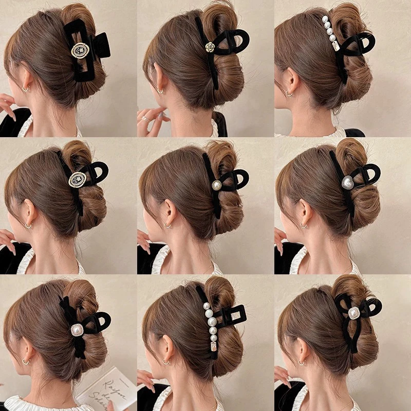 

Velvet Vintage Rose Women Head Bands Hair Grab Clip Goth Bridal Tiara Flower Jewelry Headdress Hair Accessories