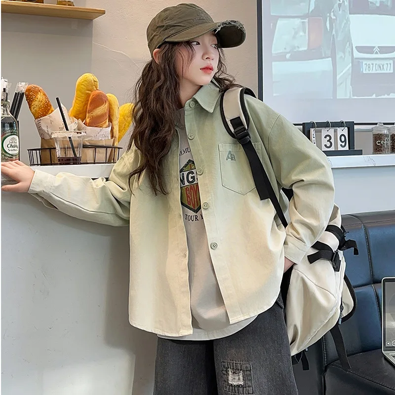 Осень 2024 детское однобортное пальто ZOETOP с градиентом для детей повседневные