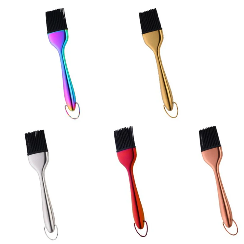 

1Pc Oil Brushes Stainless Steel Silicone Kitchen BBQ Grilling Baking Cooking Brushes Barbecue Cooking Tools