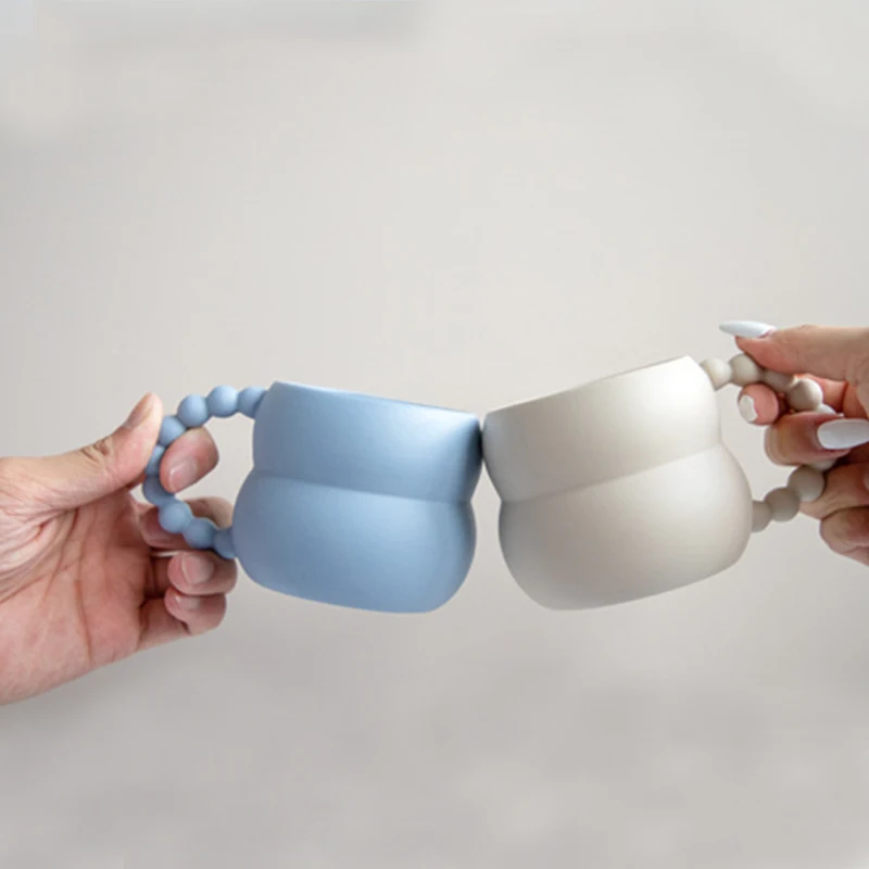 

Creative Ceramic Mug Cute Coffee Cup Nordic Home Decor Handmade Art Milk Tea Cup Home Drinkware Personalized Couple Gifts