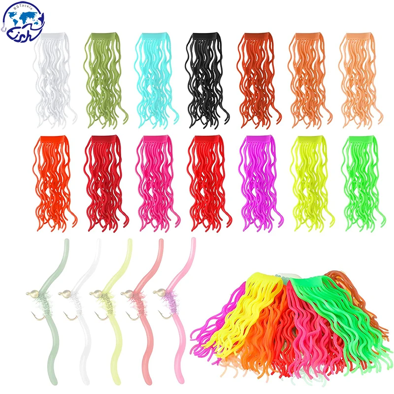 

Разноцветные ножки, вибрирующие черви, материал для обвязки нахлыстом для мягкого червя, искусственная работа, Мягкая приманка для нахлыст...