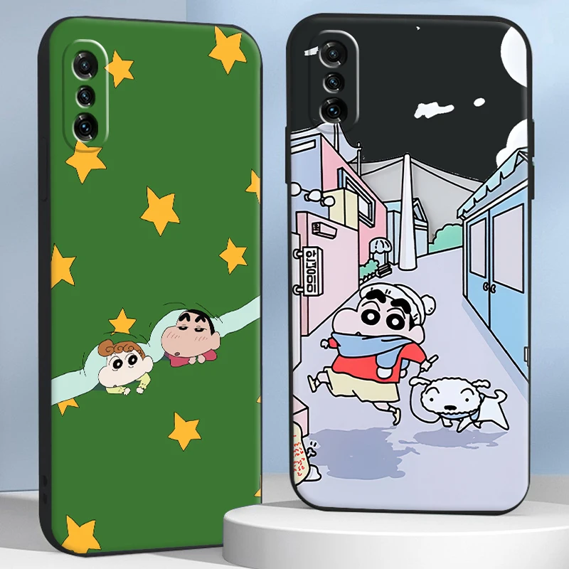 

Crayon Shin-chan Anime Phone Case For Xiaomi POCO X3 Pro M3 Pro NFC F3 GT 11 TPU Original Protective Liquid Silicon Black