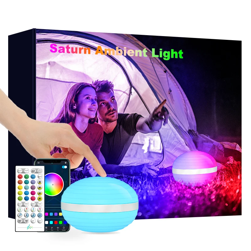 Led Children'S Room Night Light Smart Touch Rgbsaturn Ambient Light Living Room Table Lamp Night Light