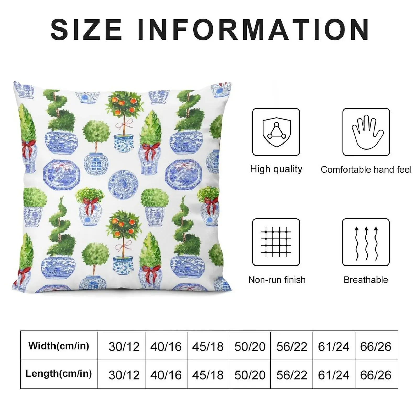 Праздничный топиар в стиле шинуазри сине-белая фарфоровая декоративная подушка