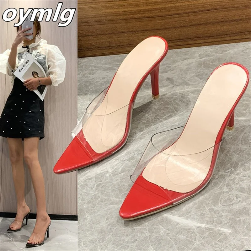

Fashion high heel sandals female fish mouth pointed high heels large size stiletto sexy transparent sandals designer sandals