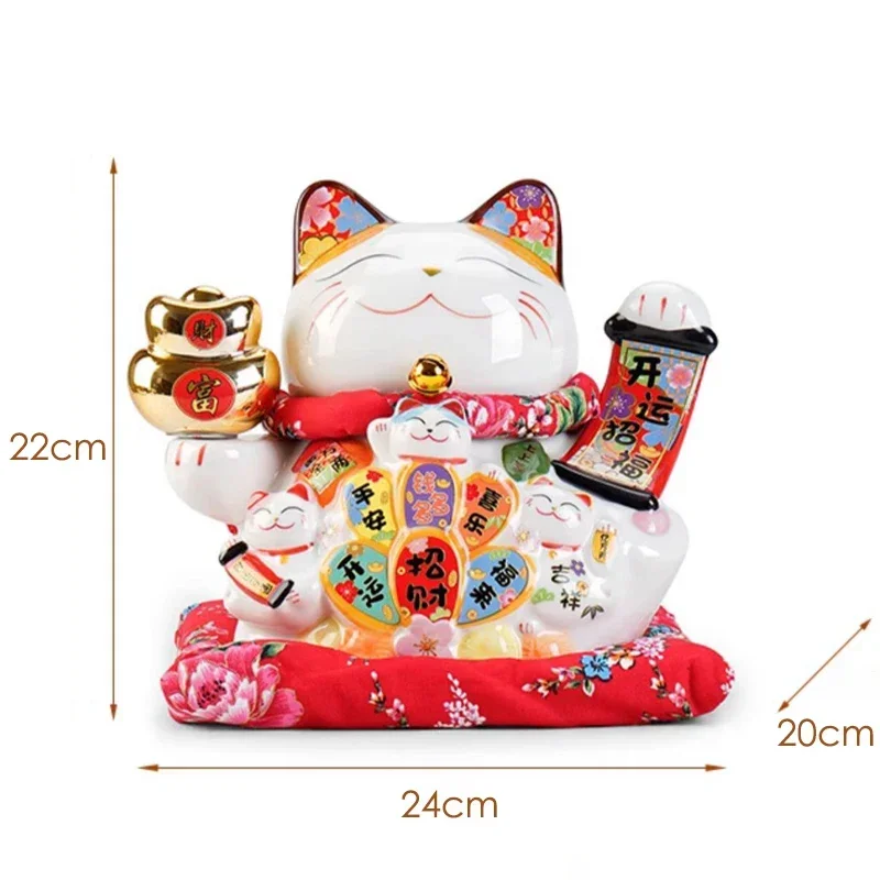 9 5-дюймовый керамический орнамент Макаки Неко фэн-шуй Lucky Fortune Cat копилка