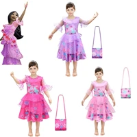 2022 new european and american disney cosplay costumes encanto girls performance cute fashion show clothes dress bag