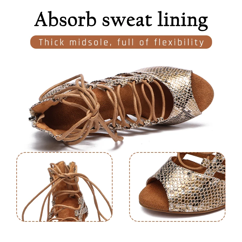 2022 Hipposeus Girls Latin Salsa Argentine Dance Shoes Soft Bottom Modern Tango High Quality Suede Leather Stilettos High Heels