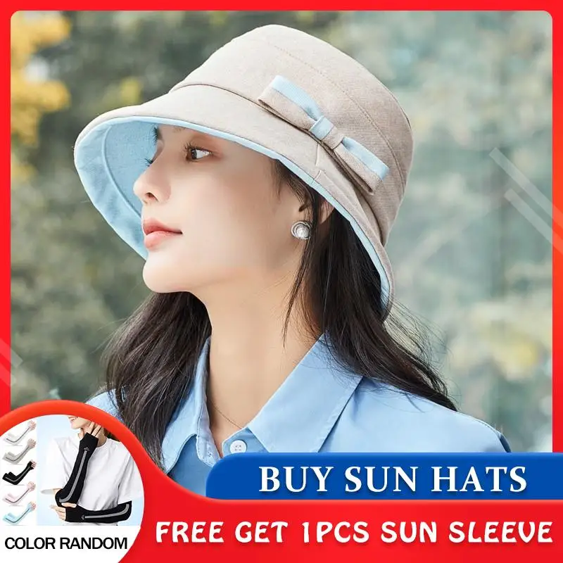 

[PTAH] Summer Bucket Hats Women's UPF 50+ Wide Brim Straw Lightweight Foldable Beach Hats Breathable Sun Protection Shipping