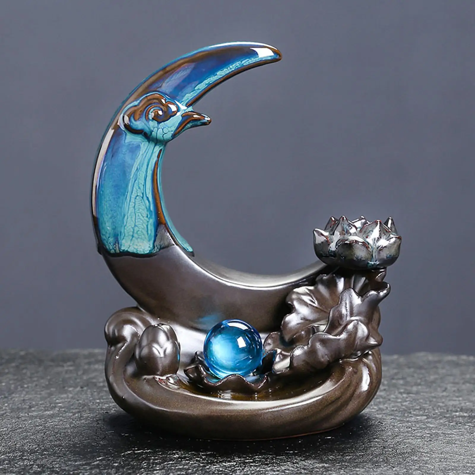 Курильница с обратным потоком Луны керамическая статуя водопад держатель для