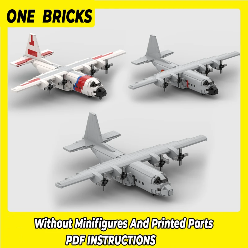 

Moc Building Blocks Military Model C-130 Transport Aircraft Technical Bricks DIY Assembly Construction Toy For Kids Holiday Gift