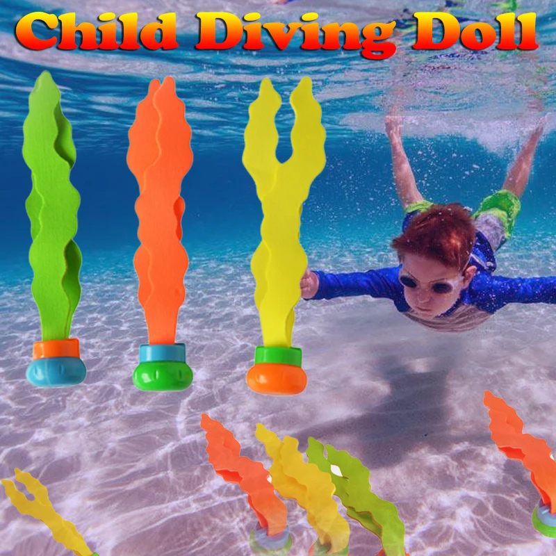 

3 PCS Kids Plants Toy Sports Swimming Pool Toys Sea Plant Shape Diving Toys Diving Swimming Training Pool For Children Outdoor