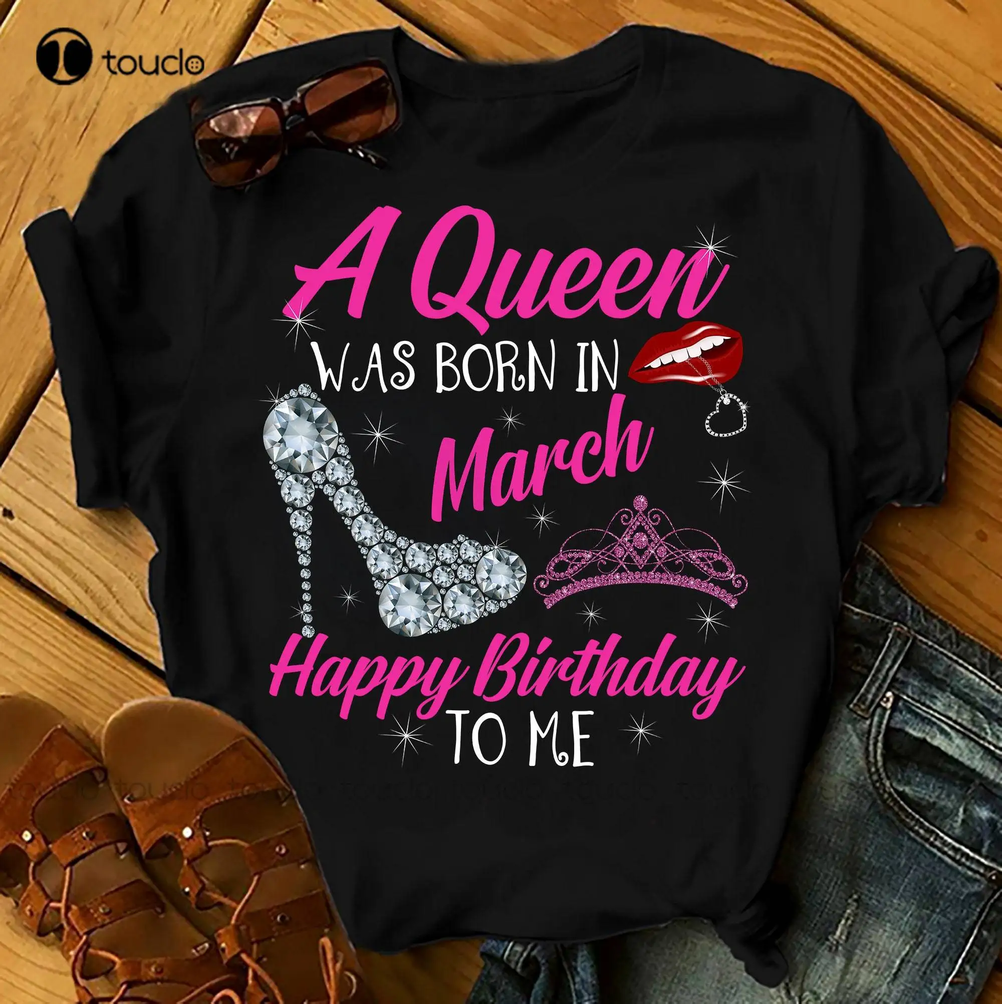 

Футболки A Queen Was Born In March женские футболки на день рождения Летние топы пляжные Футболки Большие размеры футболки для женщин унисекс стиль но...