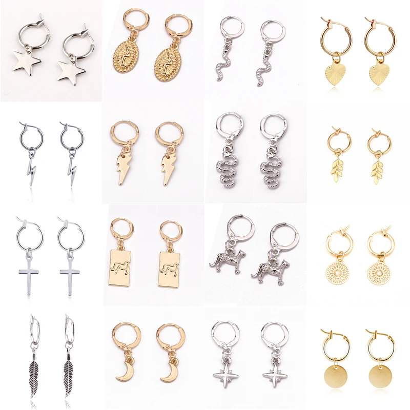 Женские круглые серьги-кольца, 1 пара