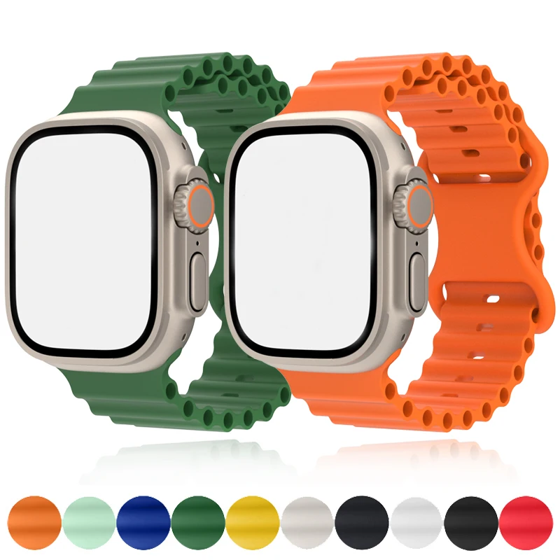 Силиконовый ремешок Ocean для Apple Watch Ultra Band, спортивный ...