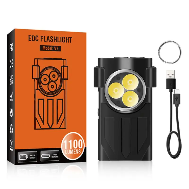 

Aluminum Alloy Portable Camping Lights Usb Rechargeable Flashlight Keychain Light Outdoor Camping 1psc Work Light Pocket Light