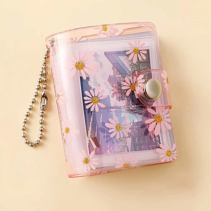 

16 Mini Small Photo Album Keyring 1 2 Inch ID Instant Pictures Interstitial Storage Card Book Keychain Lover Time Memory Gifts